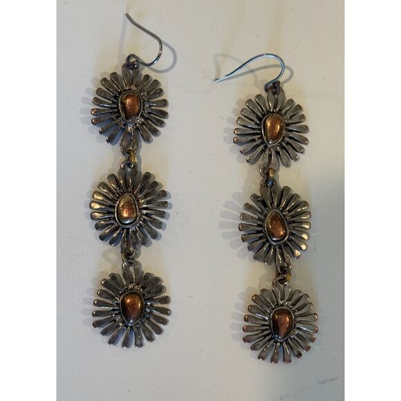 Lucky Brand Beaded Peace Sign Pendant Necklace & Earrings 70s Groovy Jewelry Set - Picture 7 of 7